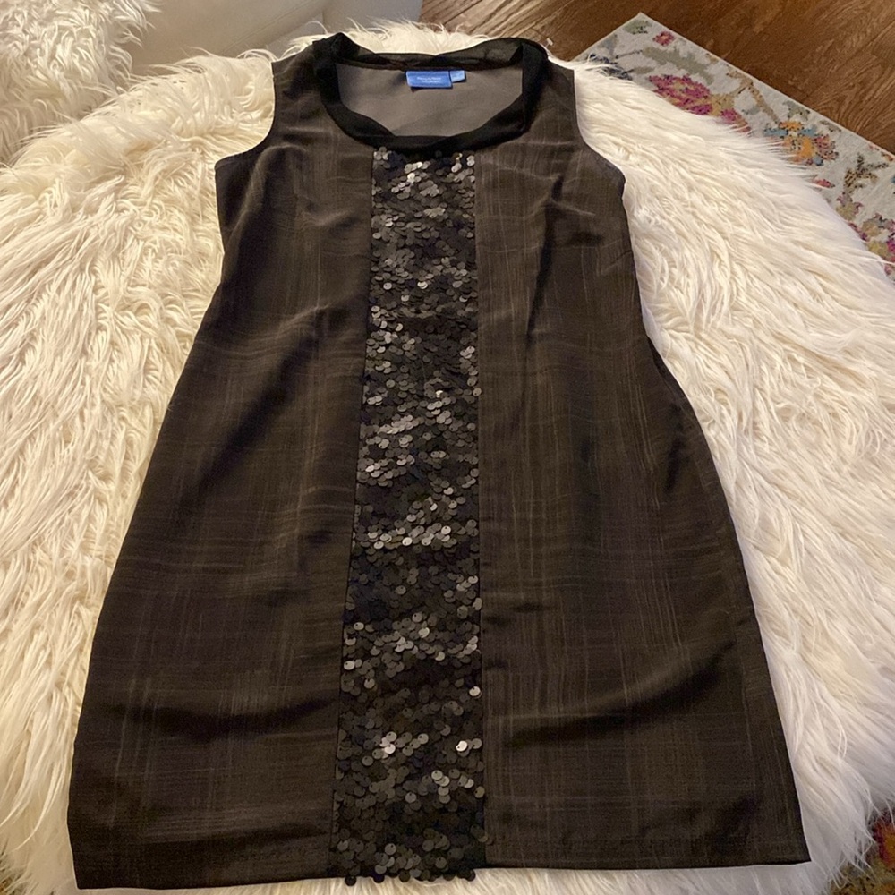 SIMPLY VERA WANG plaid & sequins midi dress